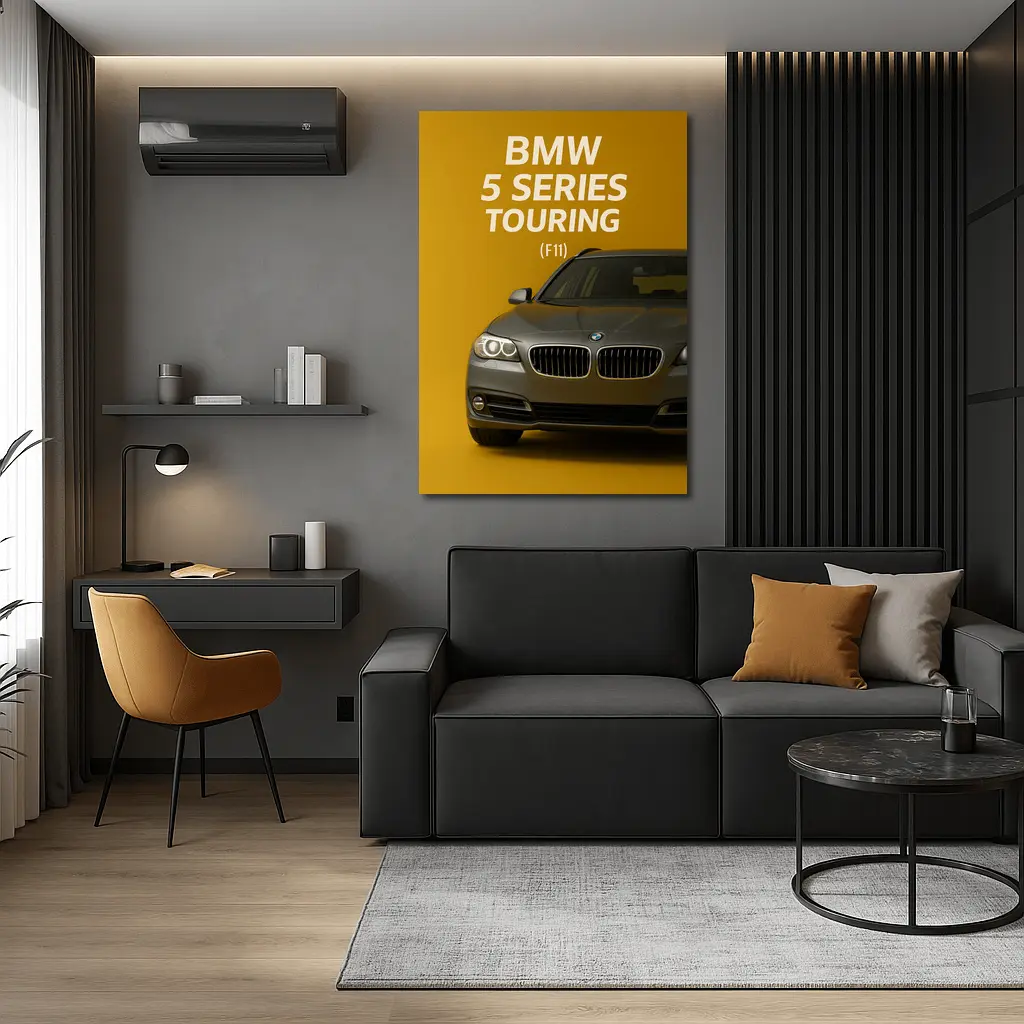 BMW Five Series Touring F11 Gold Background – Wall Art