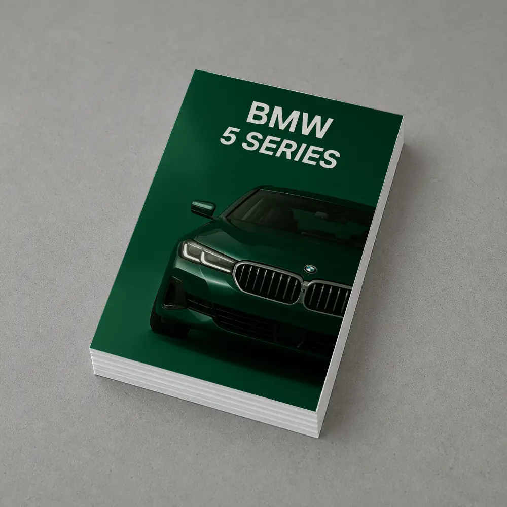 BMW 5 Series Green Studio Front View – Postcards