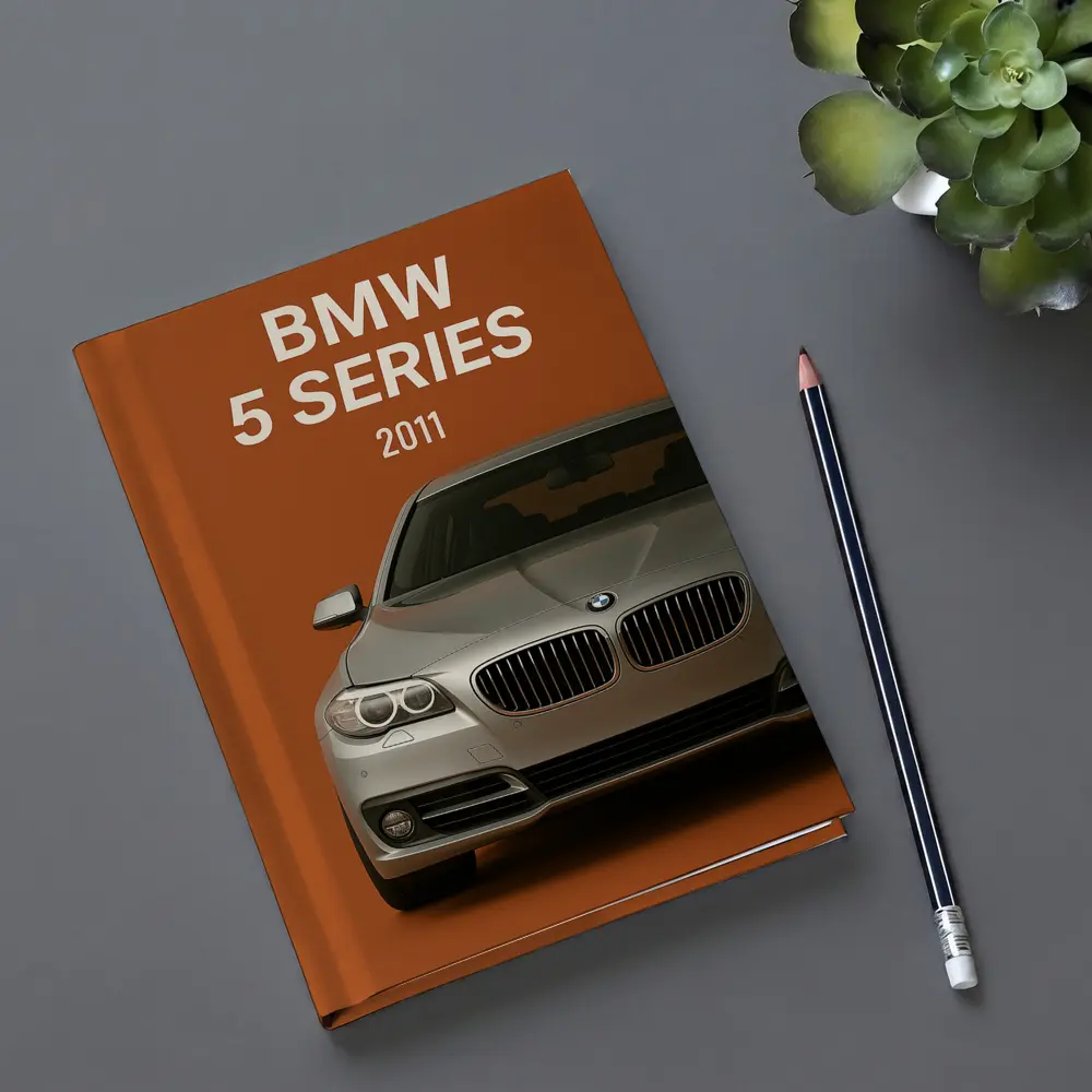 BMW 5 Series Front View Orange Background – Notebooks