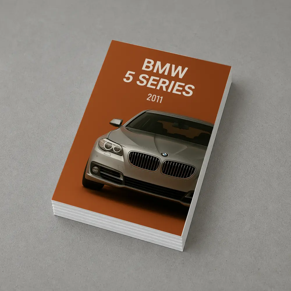 BMW 5 Series Front View Orange Background – Postcards