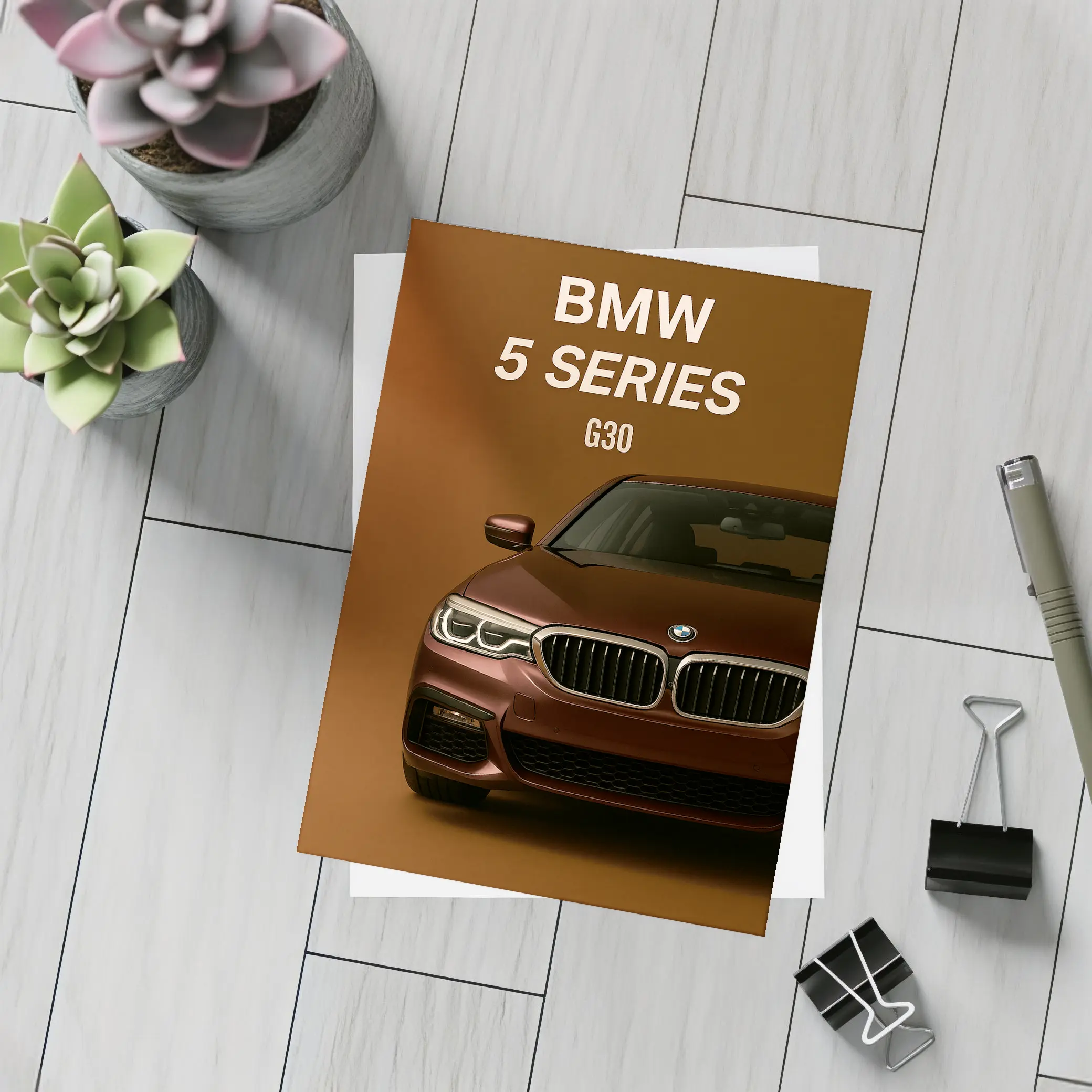 BMW 5 Series G30 Brown Studio – Postcards