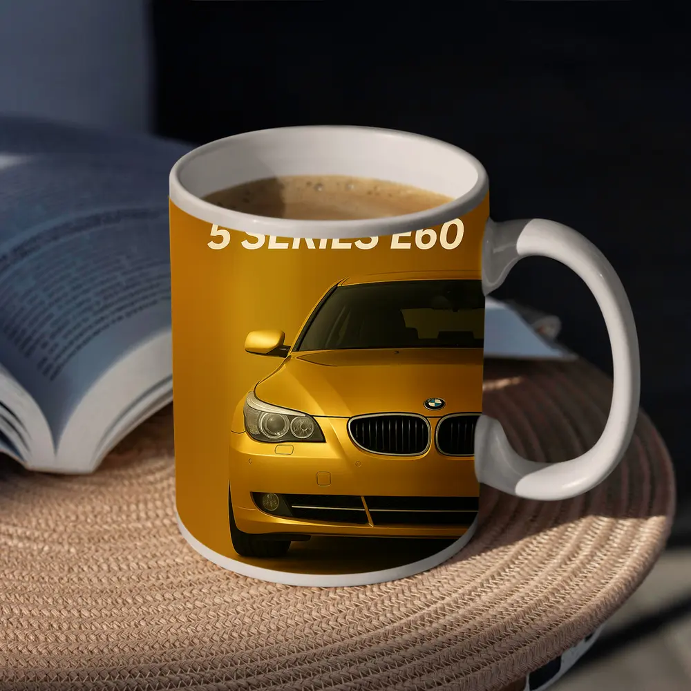 BMW 5 Series E60 Yellow Studio – Mugs