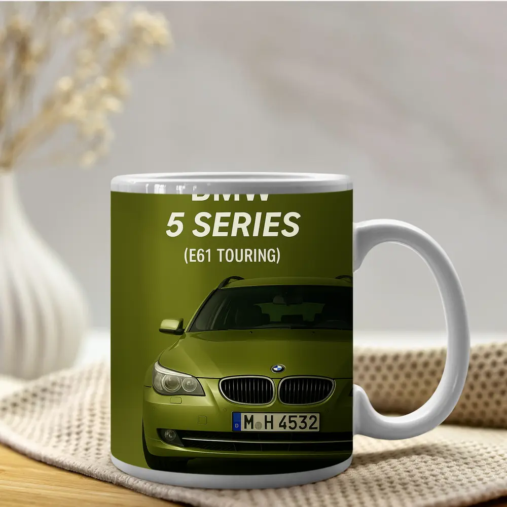 BMW Five Series E61 Touring Green Background – Mugs