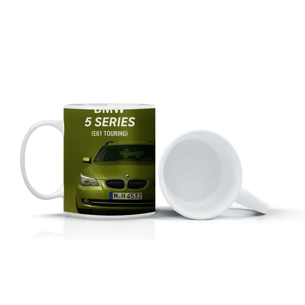 BMW Five Series E61 Touring Green Background – Mugs