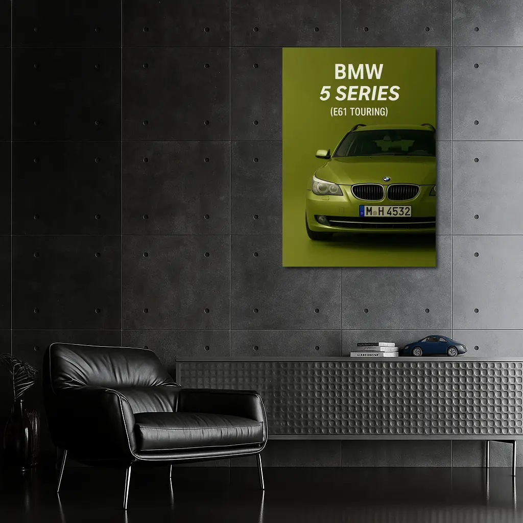 BMW Five Series E61 Touring Green Background – Wall Art
