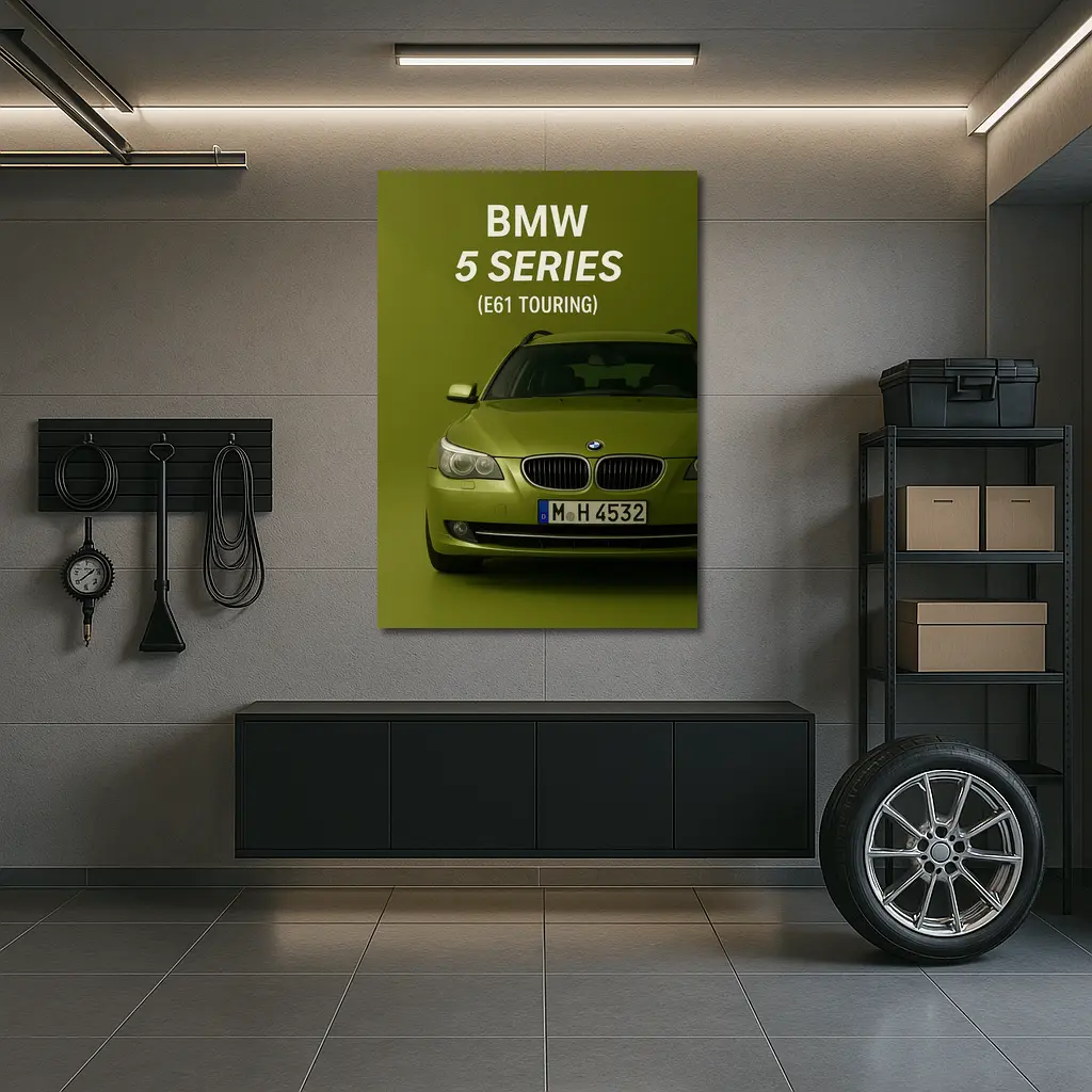 BMW Five Series E61 Touring Green Background – Wall Art