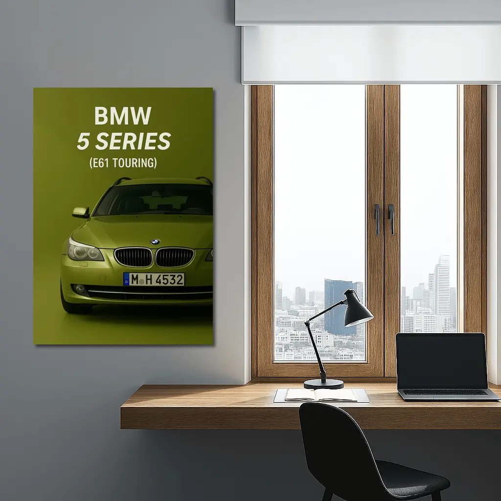 BMW Five Series E61 Touring Green Background – Wall Art