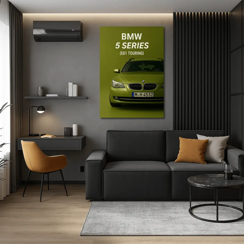 BMW Five Series E61 Touring Green Background – Wall Art
