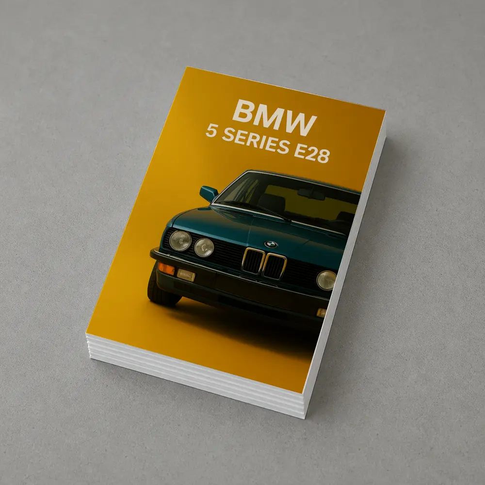 BMW Five Series E28 Yellow Background Art – Postcards