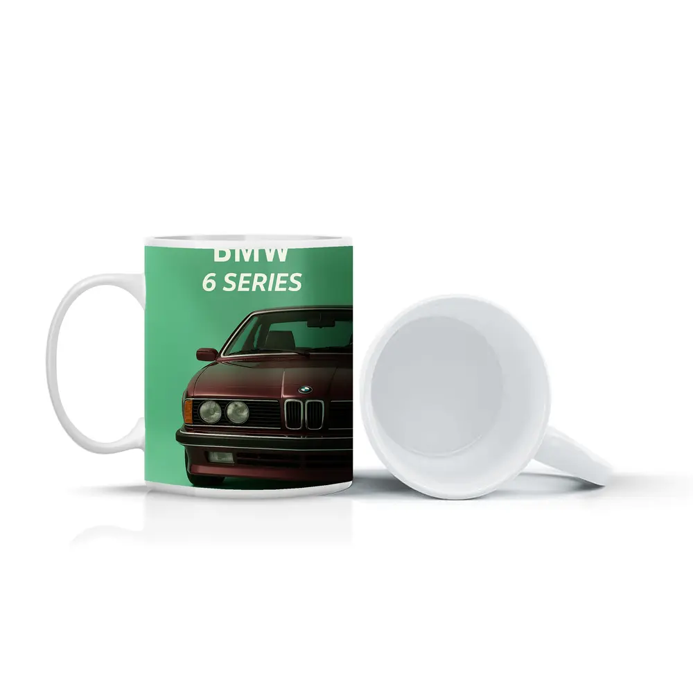 BMW 6 Series Classic Car Green Background – Mugs