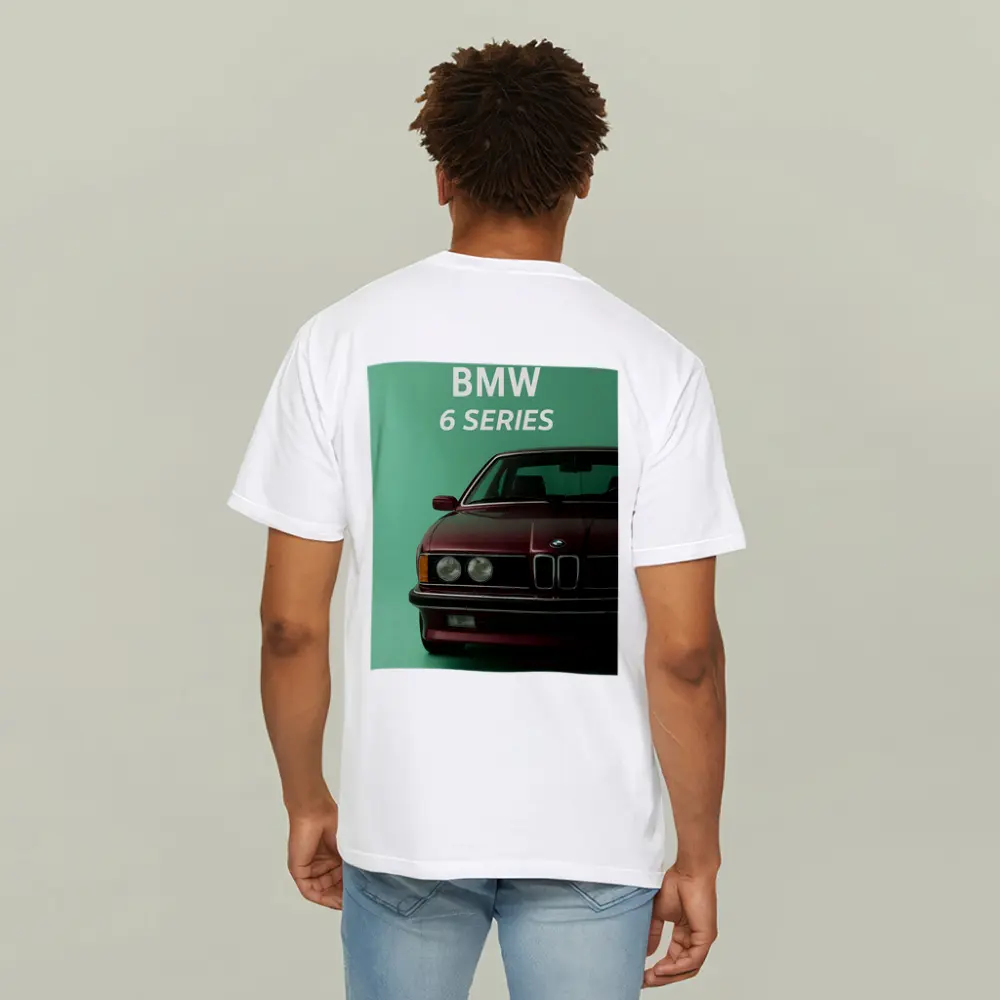 BMW 6 Series Classic Car Green Background – T-Shirts