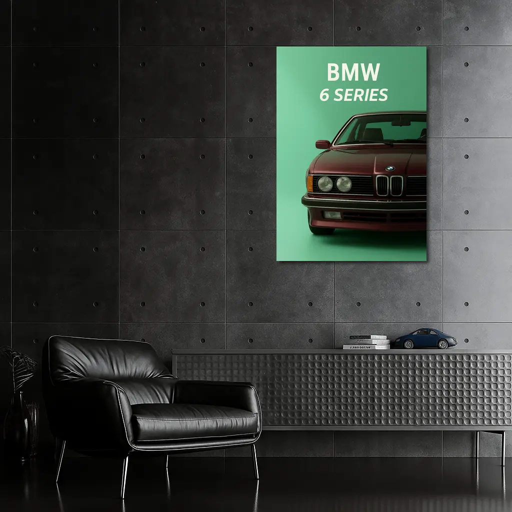 BMW 6 Series Classic Car Green Background – Wall Art