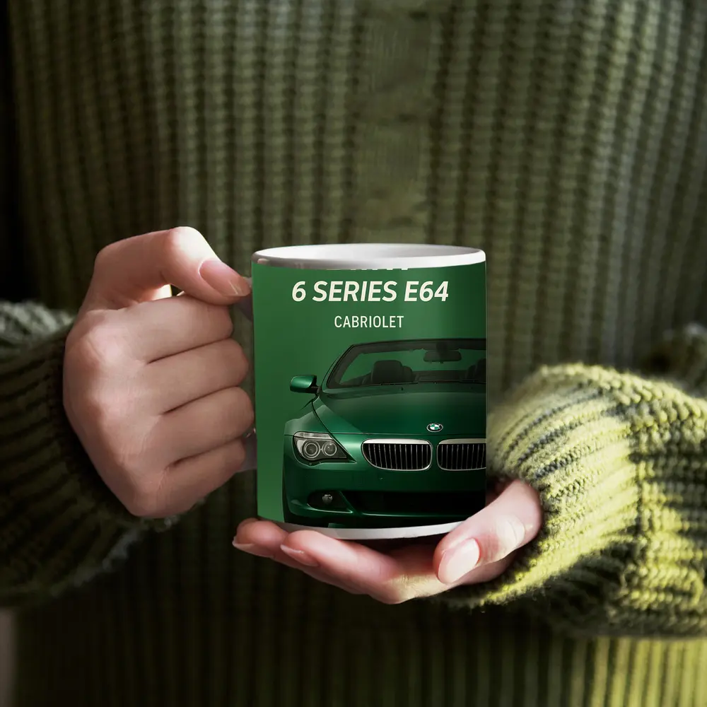 BMW 6 Series E64 Cabriolet Green Art – Mugs