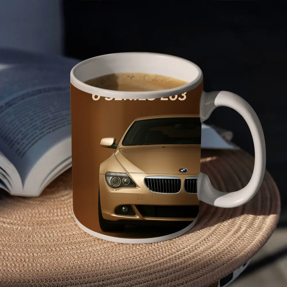 BMW 6 Series E63 Brown Background – Mugs