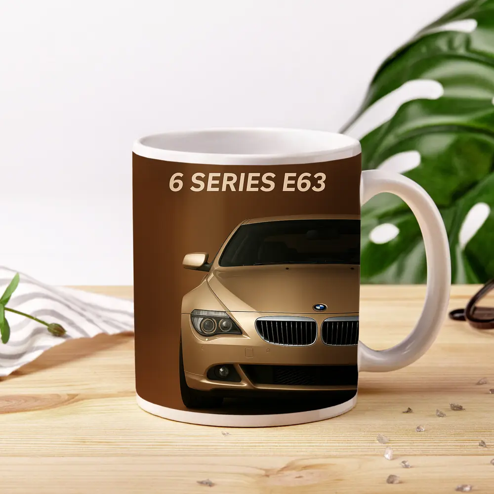 BMW 6 Series E63 Brown Background – Mugs