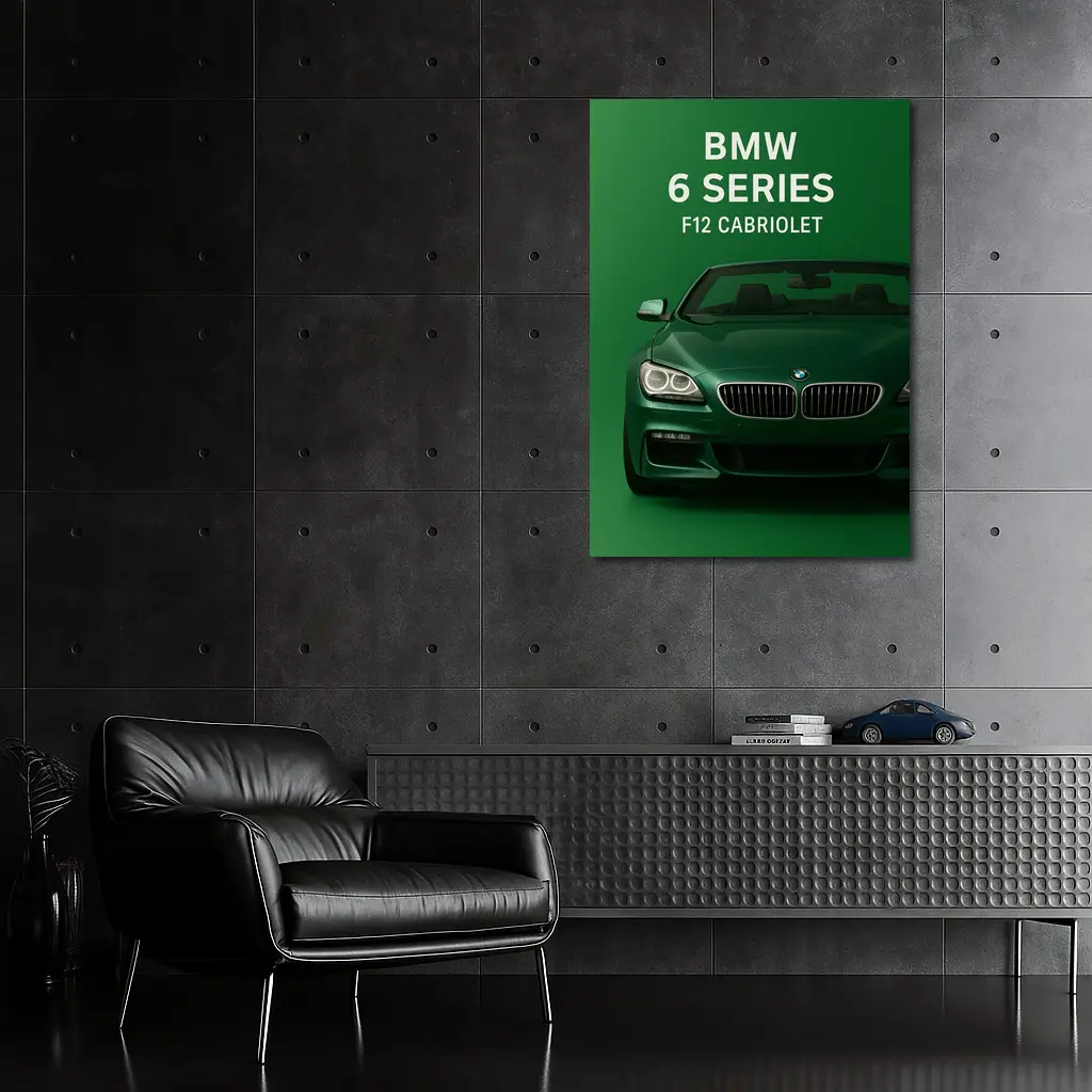 BMW Six Series F12 Cabriolet Green Background – Wall Art
