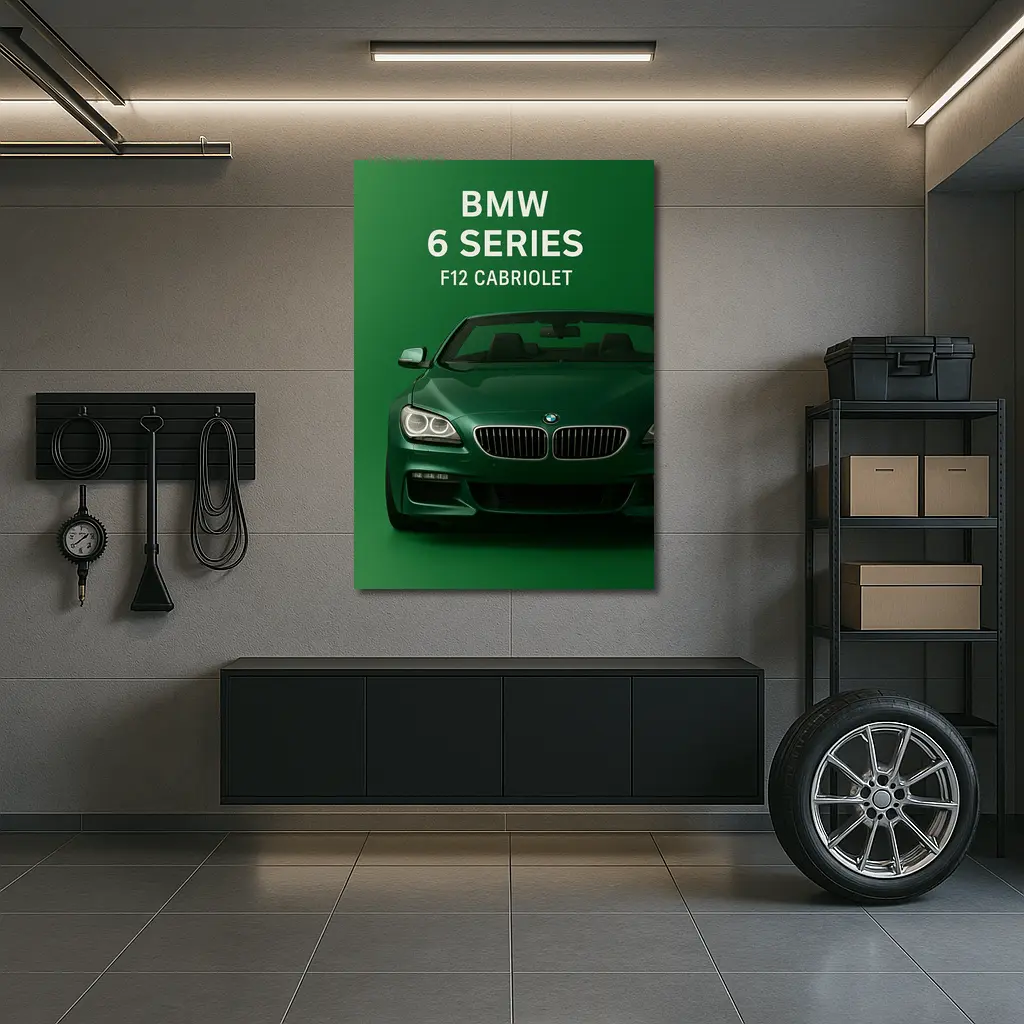 BMW Six Series F12 Cabriolet Green Background – Wall Art