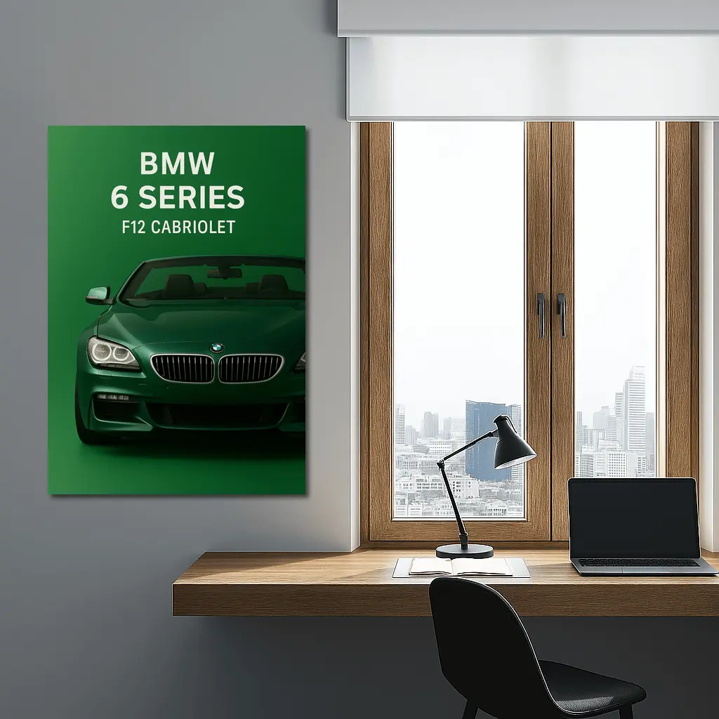 BMW Six Series F12 Cabriolet Green Background – Wall Art