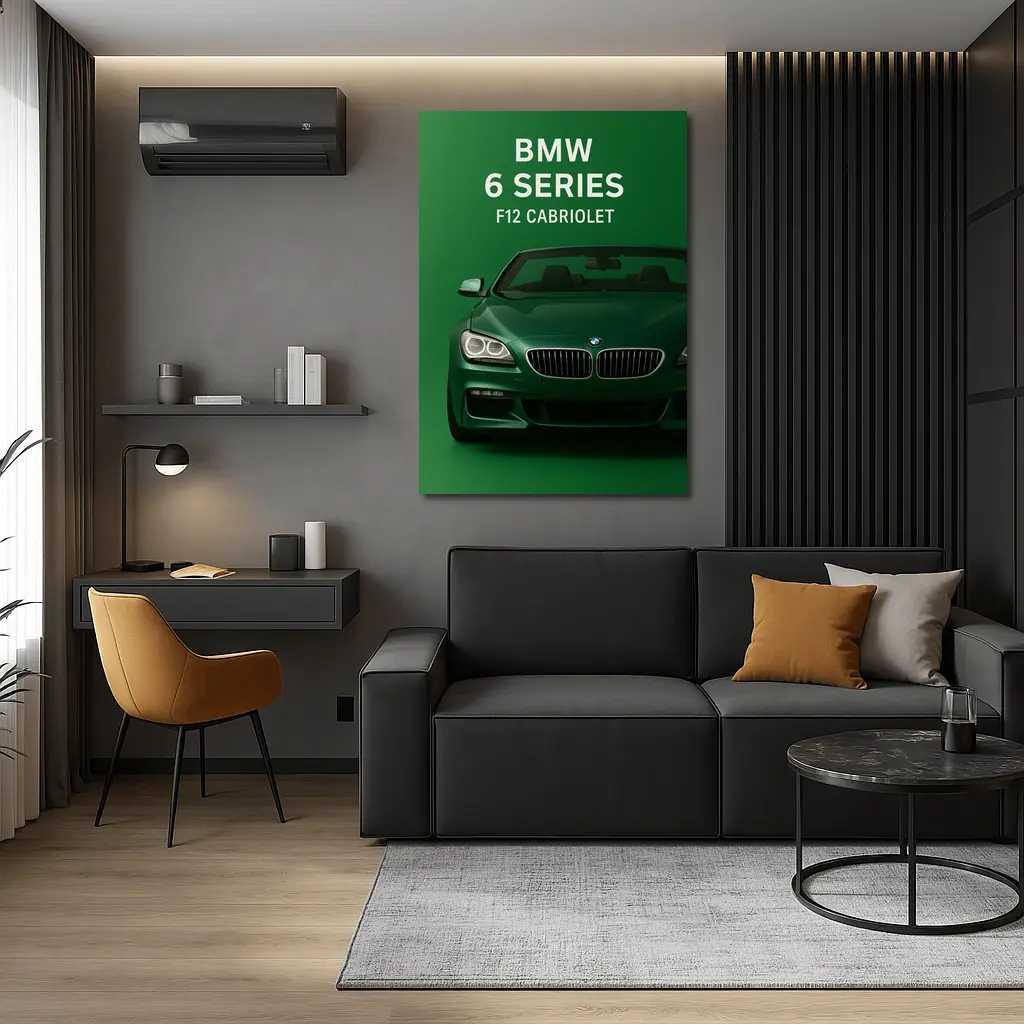 BMW Six Series F12 Cabriolet Green Background – Wall Art