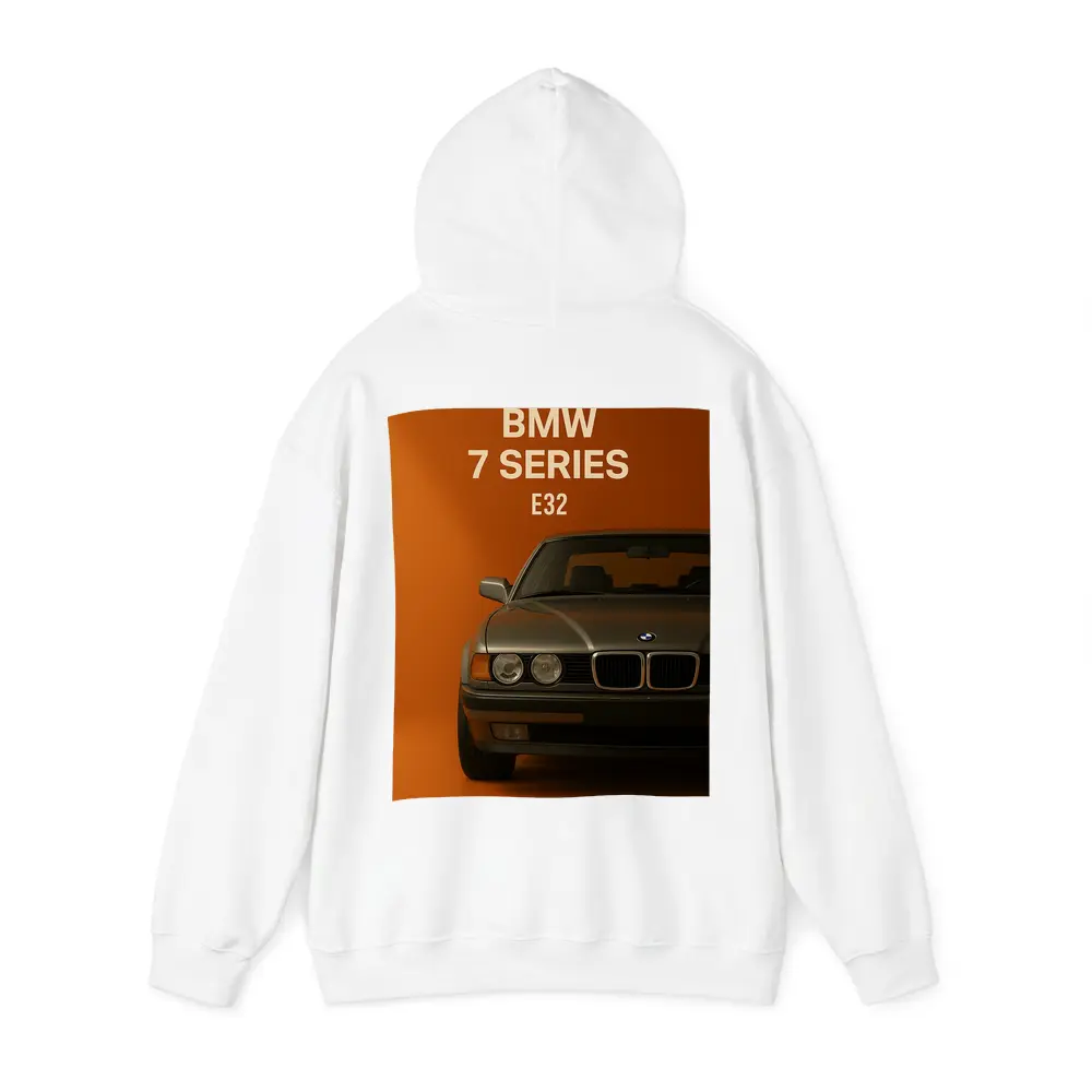 BMW Seven Series E32 Orange Background – Hoodies