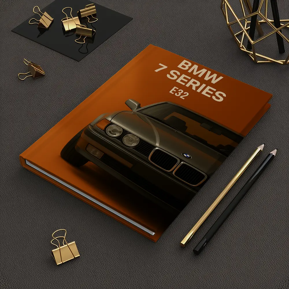 BMW Seven Series E32 Orange Background – Notebooks