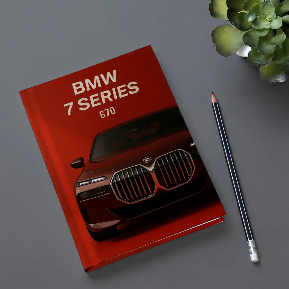 BMW Seven Series G70 Red Background – Notebooks