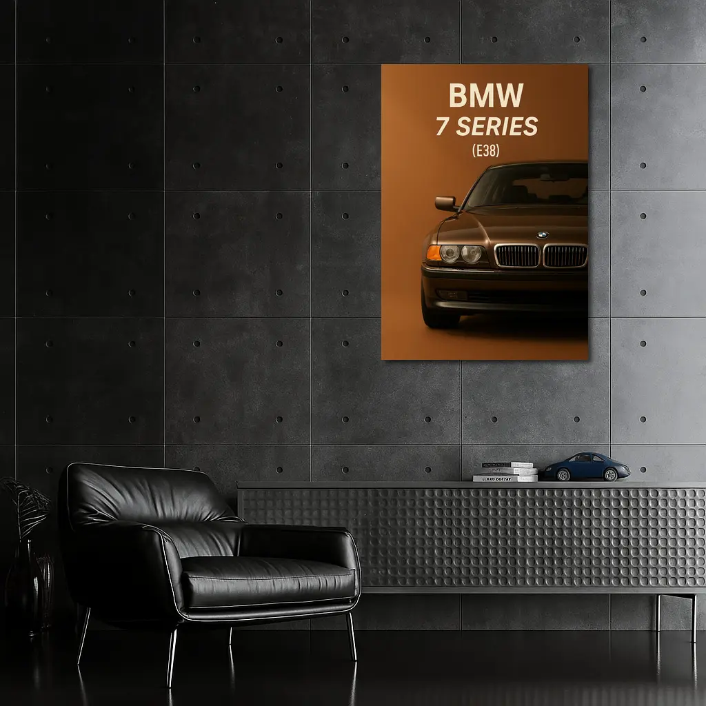BMW Seven Series E38 Brown Background Art – Wall Art