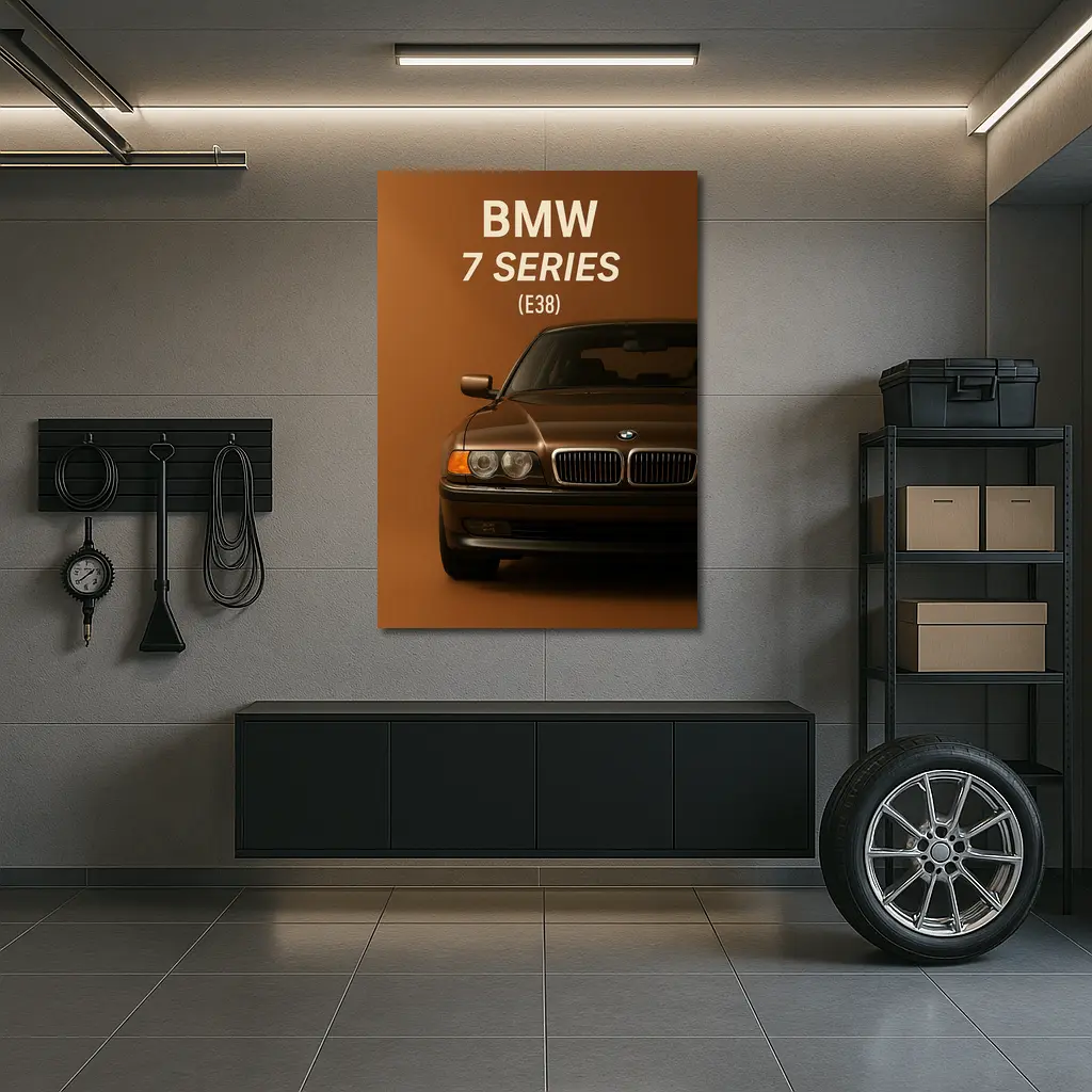 BMW Seven Series E38 Brown Background Art – Wall Art