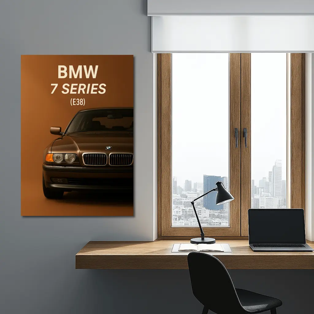 BMW Seven Series E38 Brown Background Art – Wall Art