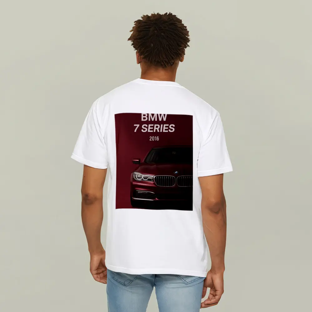 BMW 7 Series 2016 Dark Red Background – T-Shirts