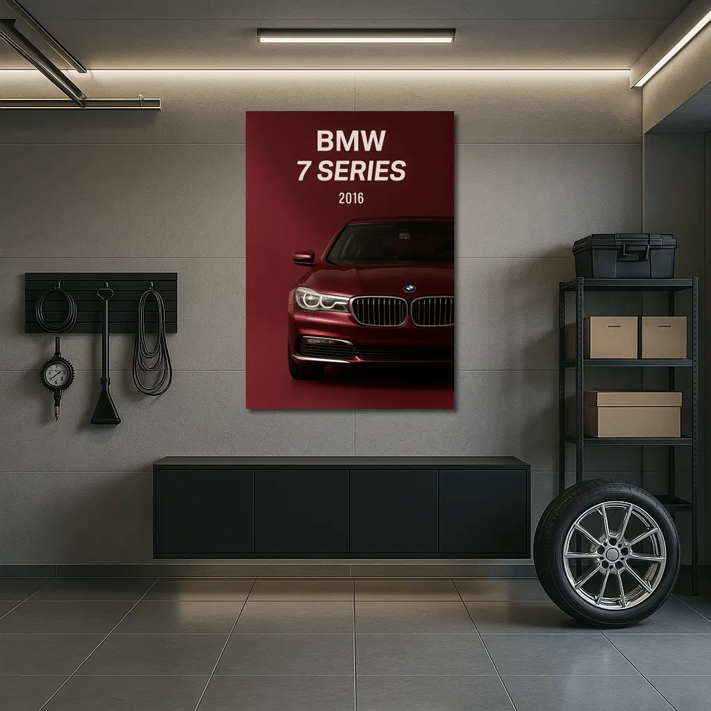 BMW 7 Series 2016 Dark Red Background – Wall Art
