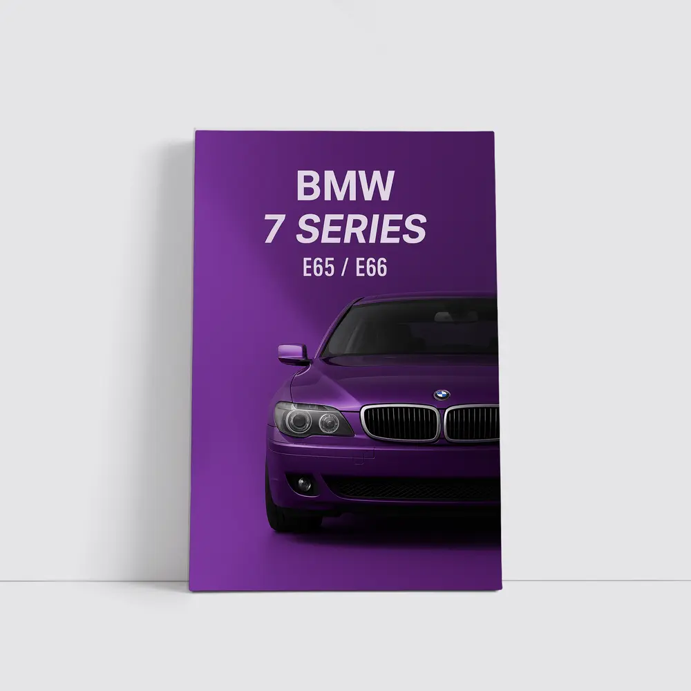 BMW Seven Series E65 Purple Background Art – Wall Art