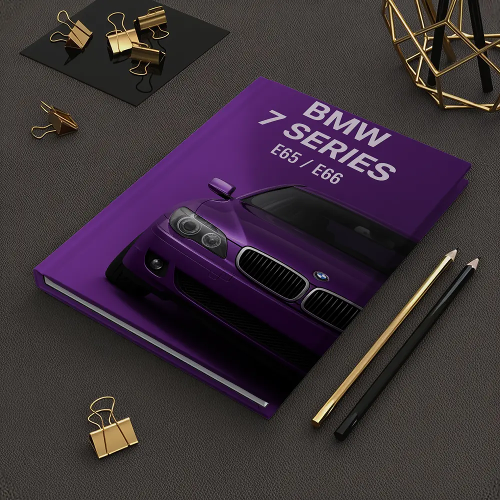 BMW Seven Series E65 Purple Background Art – Notebooks