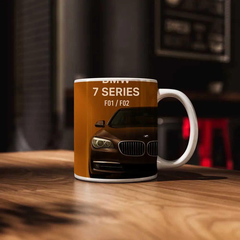BMW Seven Series F01 F02 Brown Background – Mugs