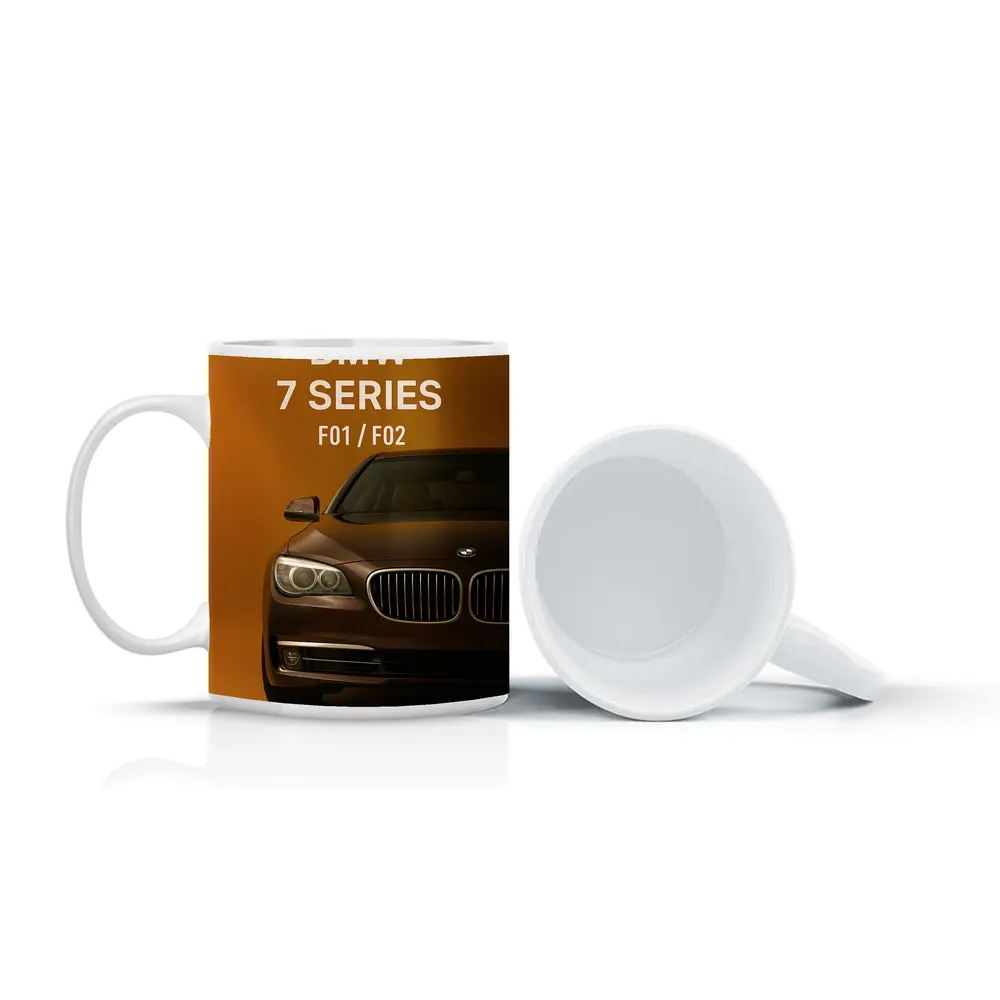 BMW Seven Series F01 F02 Brown Background – Mugs