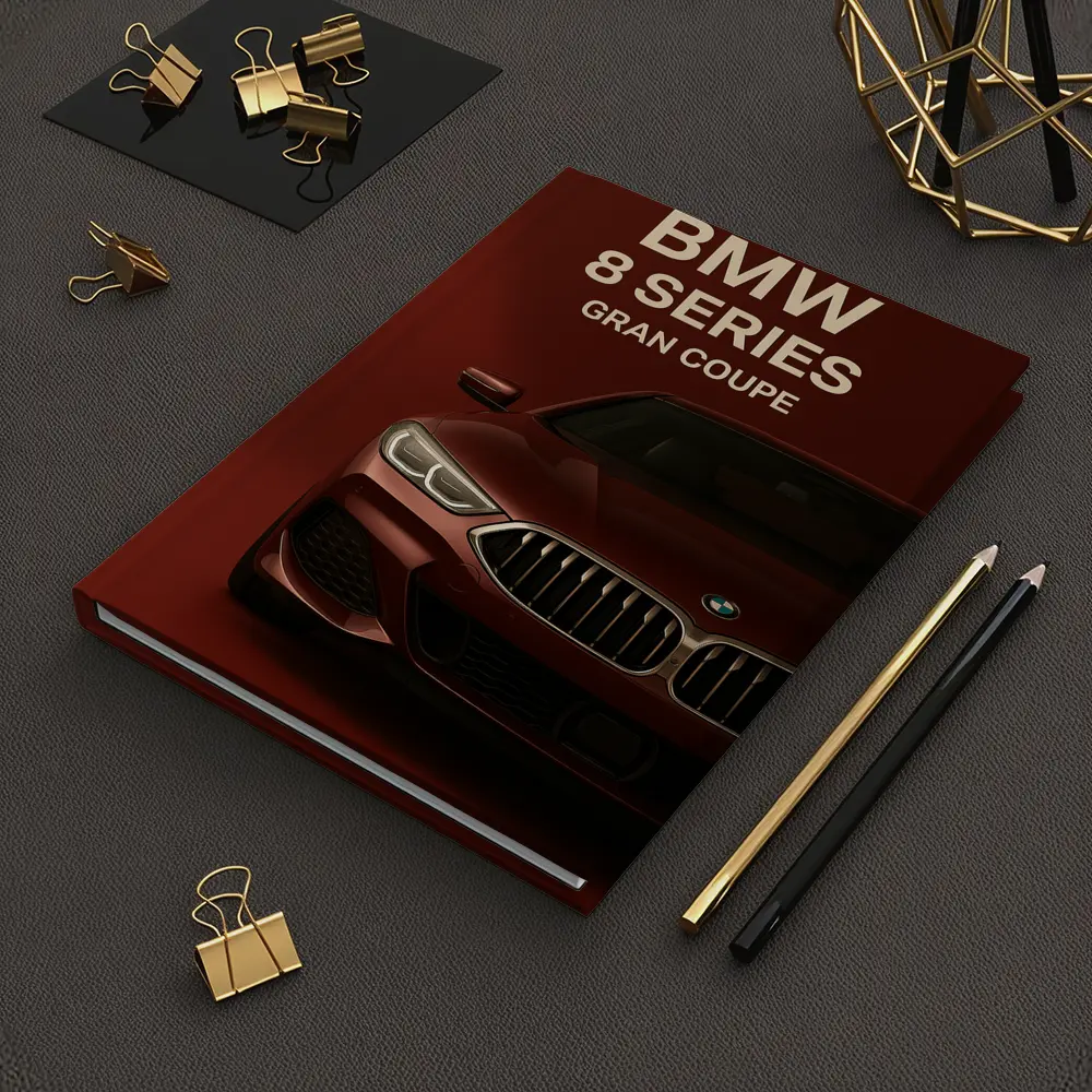 BMW Eight Series Gran Coupe Red Background – Notebooks