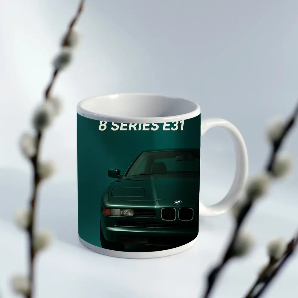 BMW 8 Series E31 Teal Studio Art – Mugs