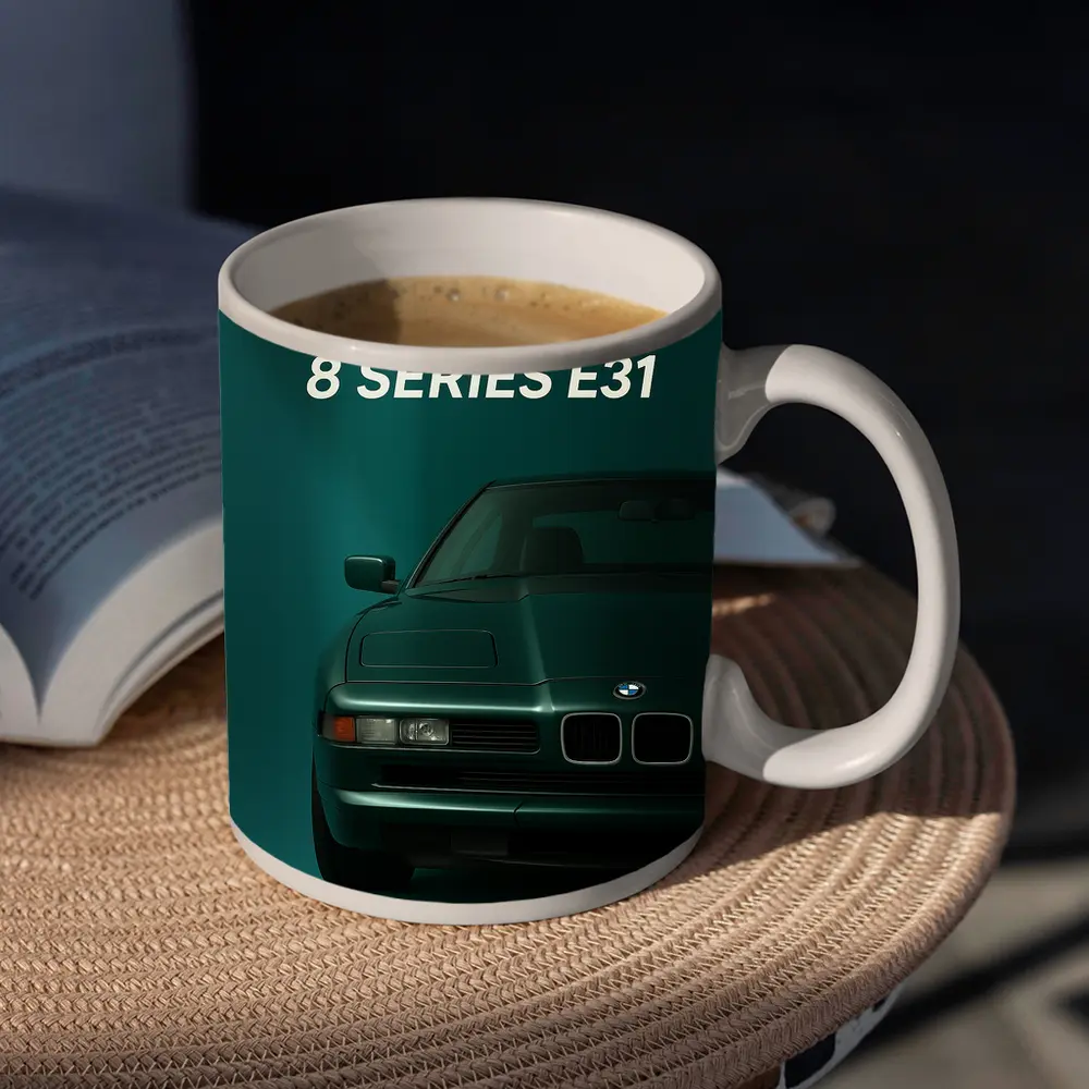 BMW 8 Series E31 Teal Studio Art – Mugs