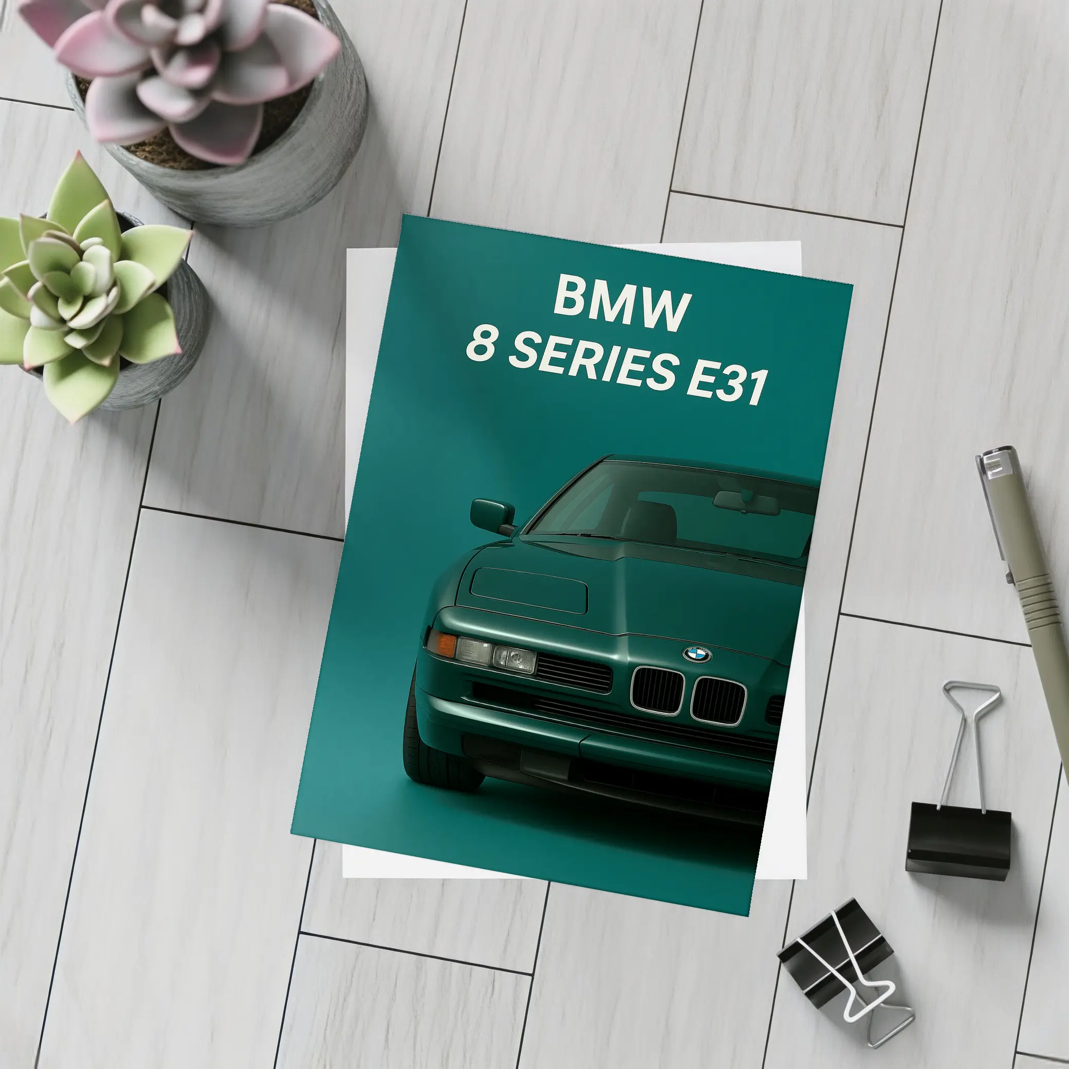 BMW 8 Series E31 Teal Studio Art – Postcards