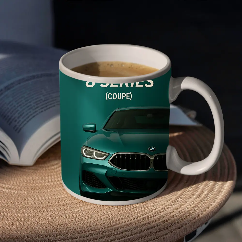 BMW 8 Series Coupe Green Minimal Art – Mugs