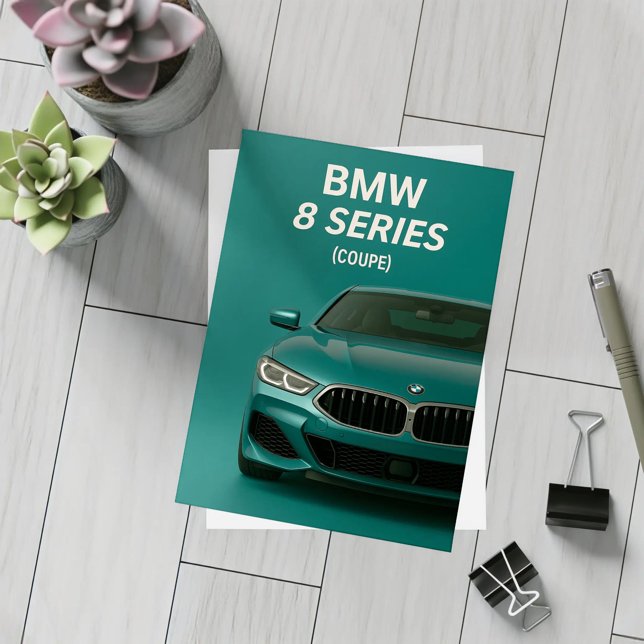 BMW 8 Series Coupe Green Minimal Art – Postcards
