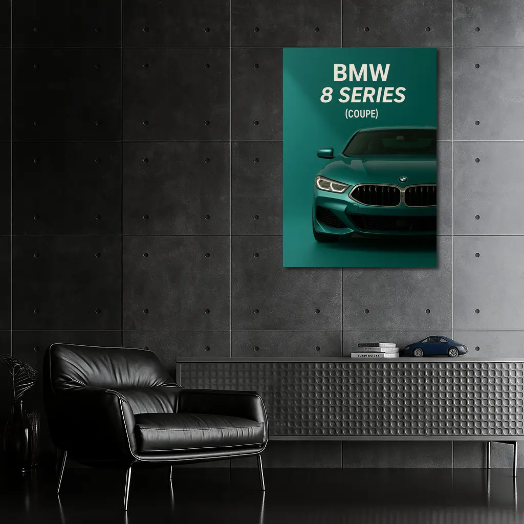 BMW 8 Series Coupe Green Minimal Art – Wall Art