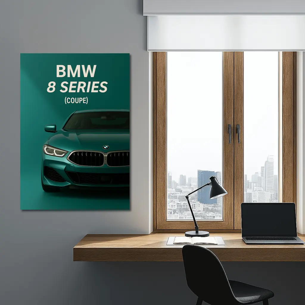 BMW 8 Series Coupe Green Minimal Art – Wall Art