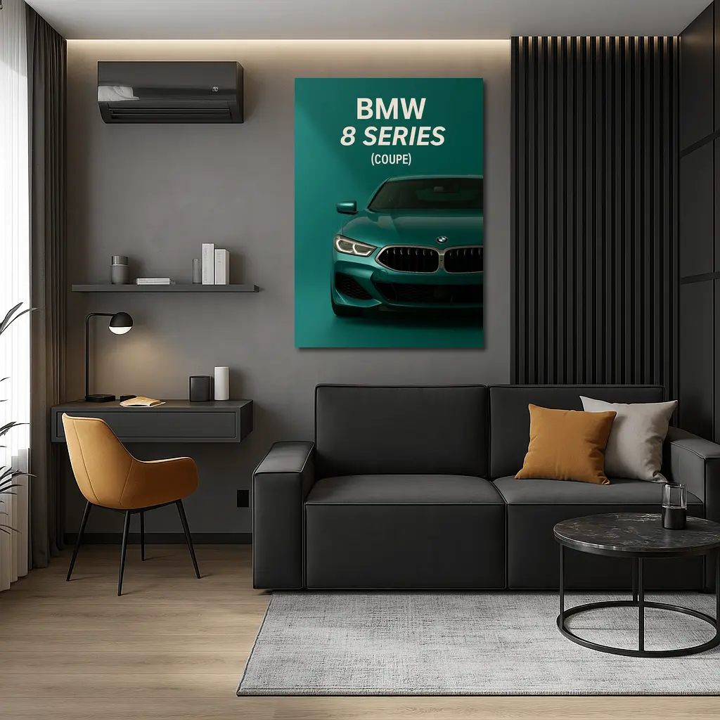 BMW 8 Series Coupe Green Minimal Art – Wall Art