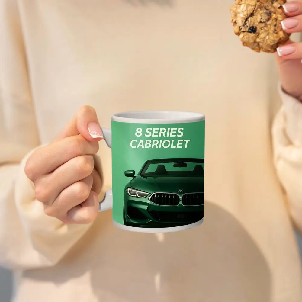 BMW Eight Series Cabriolet Green Background – Mugs