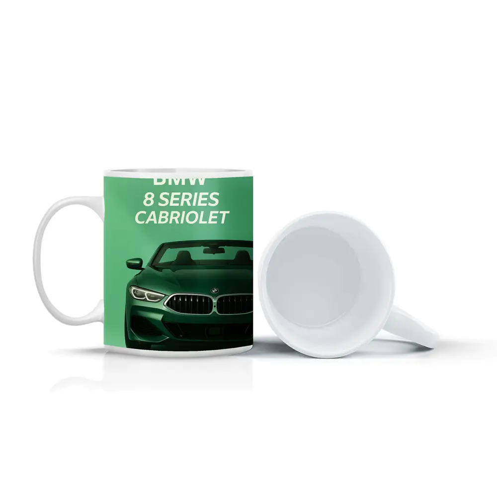 BMW Eight Series Cabriolet Green Background – Mugs
