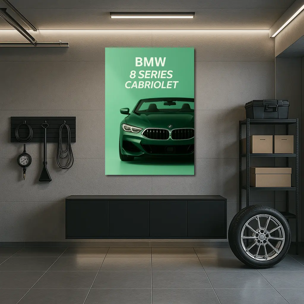 BMW Eight Series Cabriolet Green Background – Wall Art