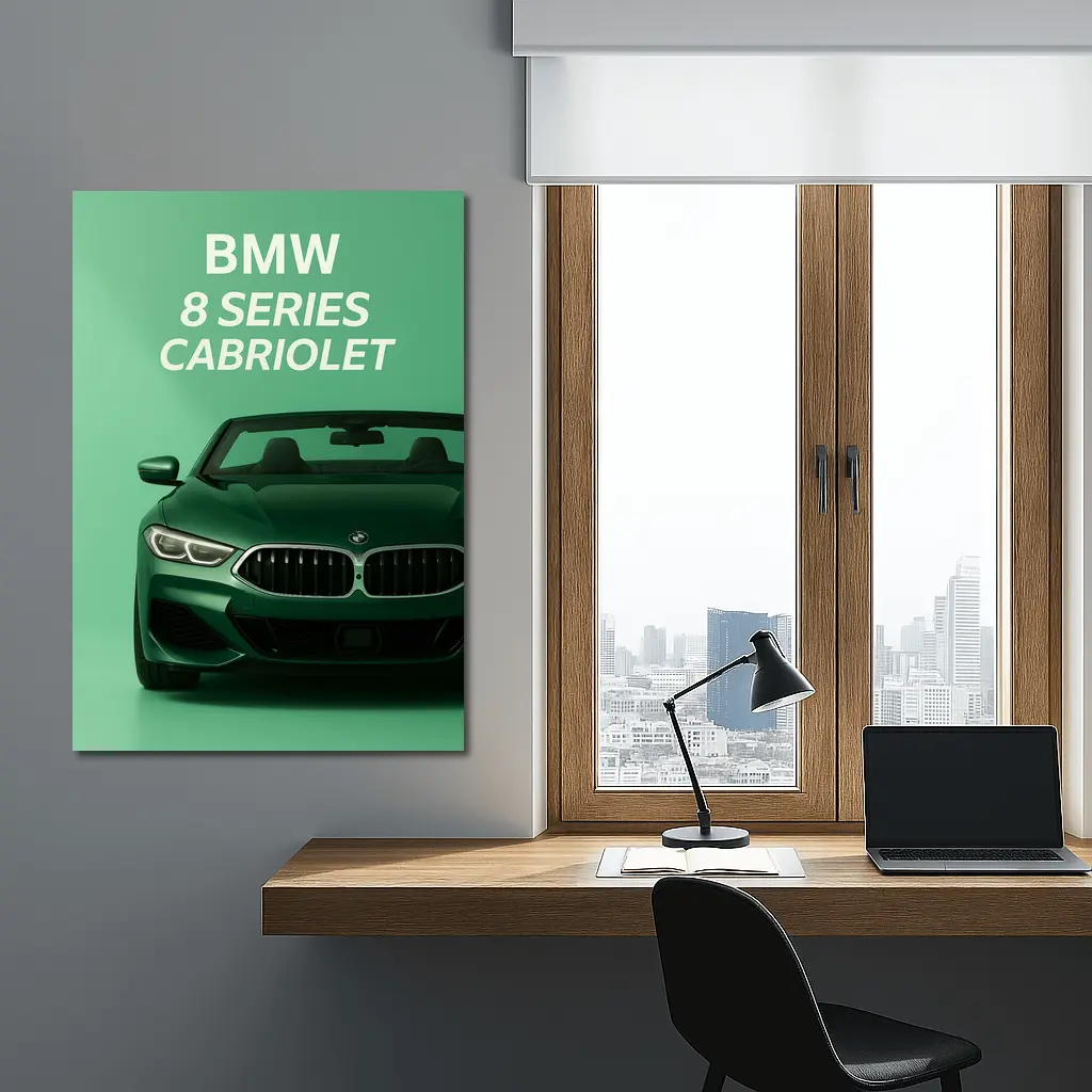 BMW Eight Series Cabriolet Green Background – Wall Art