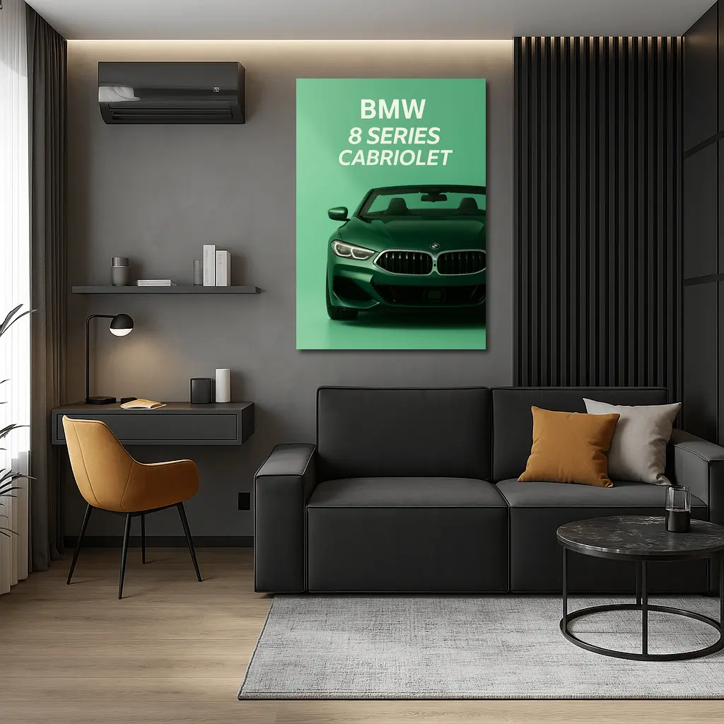 BMW Eight Series Cabriolet Green Background – Wall Art