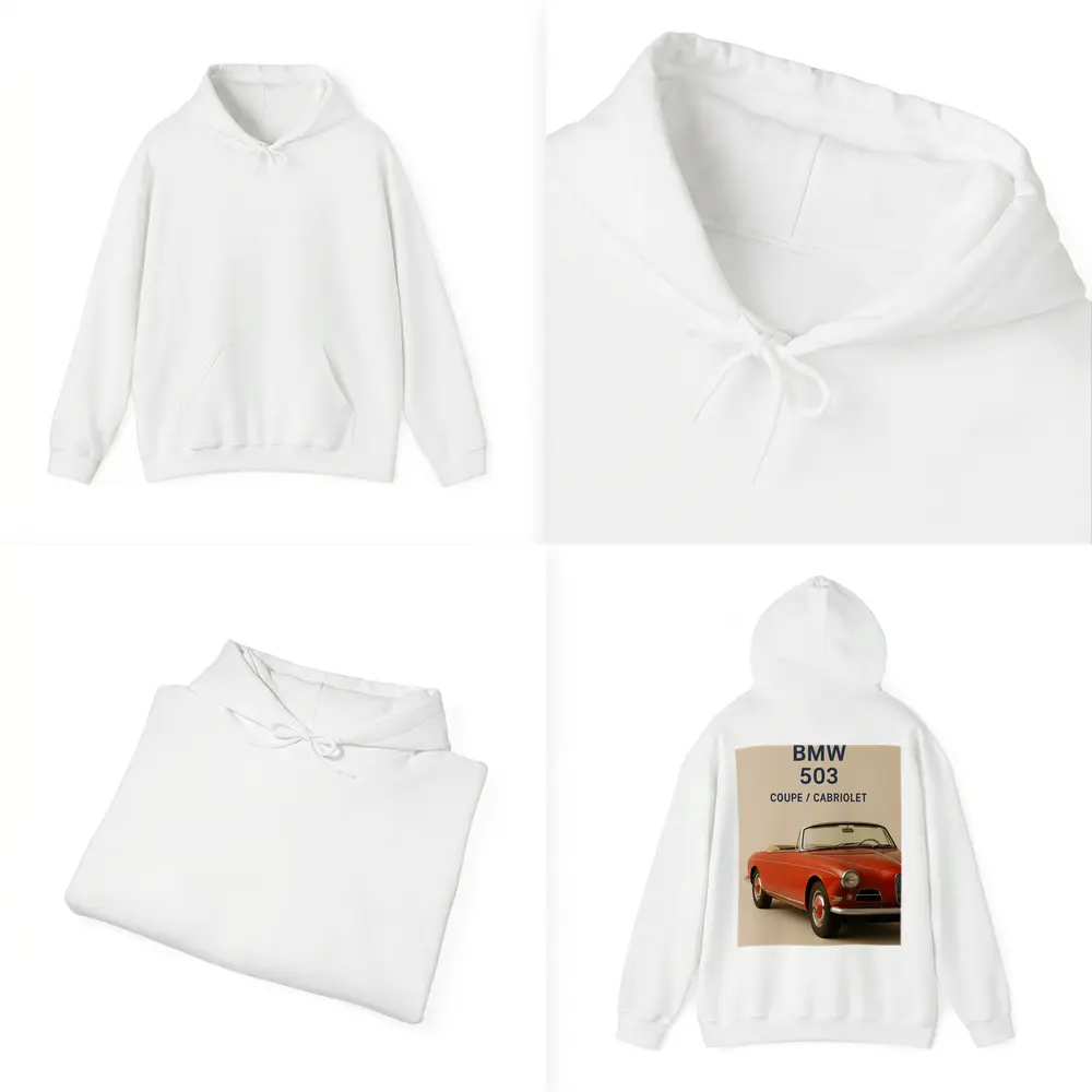 BMW 503 Cabriolet Classic Red Car Art – Hoodies